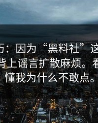 真实经历：因为“黑料社”这四个字，我差点背上谣言扩散麻烦。看完你就懂我为什么不敢点。